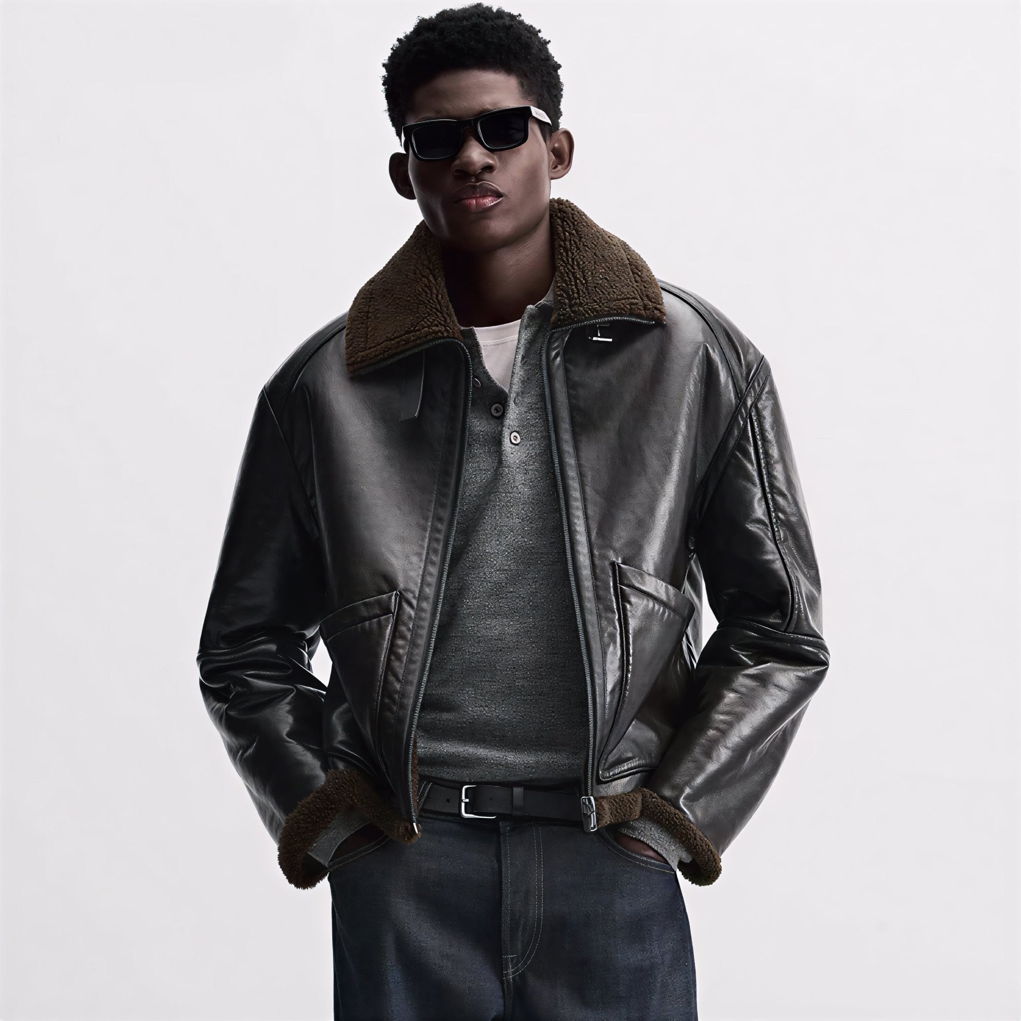 AVIATOR FUR LEATHER JACKET – Premium Menswear by VTRLS