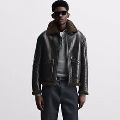 AVIATOR FUR LEATHER JACKET – Premium Menswear by VTRLS