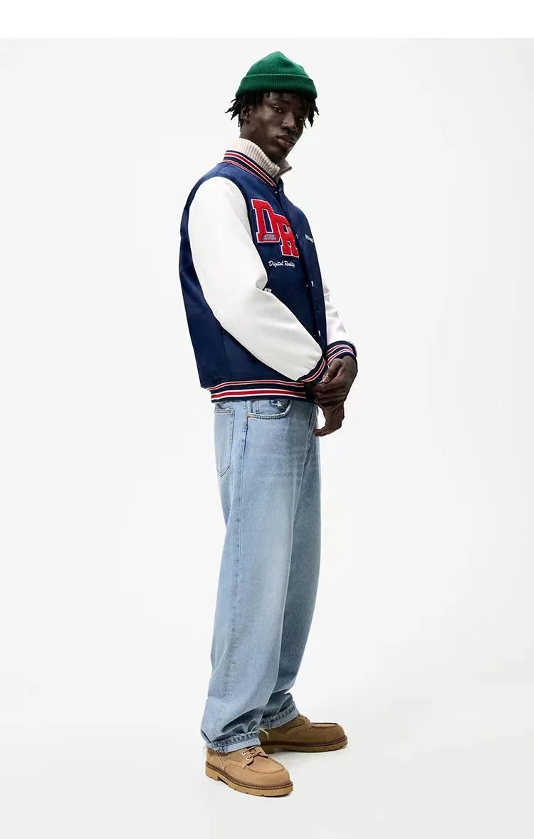 NAVY VARSITY DR JACKET – Premium Menswear by VTRLS