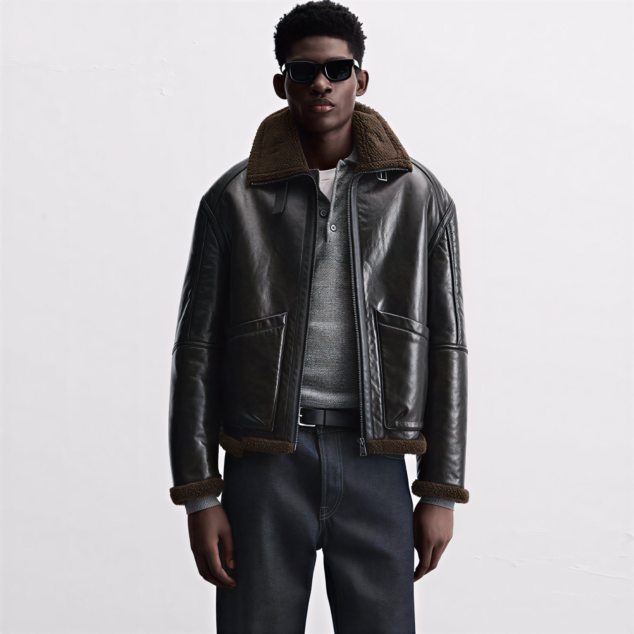 AVIATOR FUR LEATHER JACKET – Premium Menswear by VTRLS